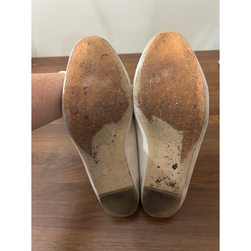 J.Crew Cream Leather Loafers Womens 8 Suede Almond Toe Flats 09141 - Picture 7 of 7